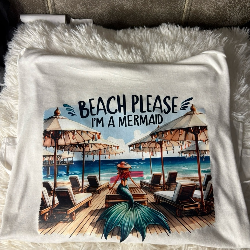 Beach Please I'm a Mermaid Graphic Tee